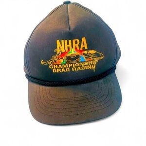 VINTAGE NHRA CHAMPIONSHIP DRAG RACING TRUCKER HAT ROPE SNAPBACK EMBROIDERED